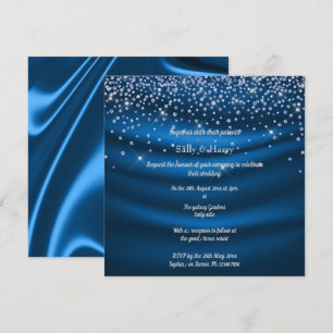 Invitation Royal Blue Diamonds cristal bleu mariage
