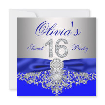 Royal Blue et Silver Diamond Sweet 16 Party