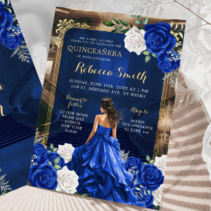 Invitation Royal Blue Grand Palais Quinceañera Princesse