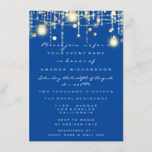 Invitation Royal Blue Lights Jar Red Wine Mariage nuptiale