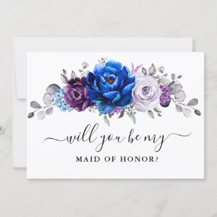 Invitation Royal Blue Purple Serez-vous ma servante d'honneur