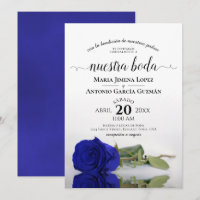 Royal Blue Rose espagnol Nuestra Boda Mariage