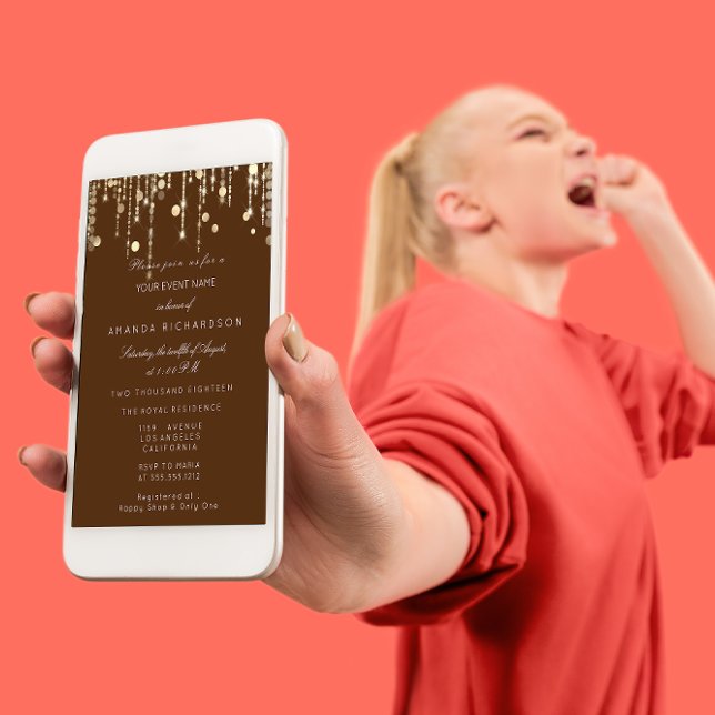 Invitation Royal Bronze Gold Drives Anniversaire Fête des mar (Créateur téléchargé)