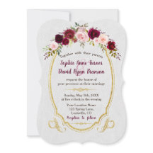Royal Burgundy Gold Marsala Floral Mariage