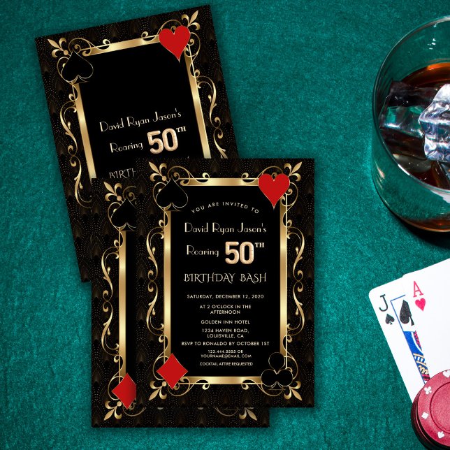 Invitation Royal Casino Poker Roaring 50e anniversaire Bash (Créateur téléchargé)