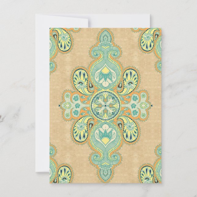 Invitation Royal Golden Paisley (Devant)