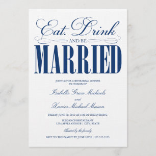 Invitation Royal Mange, Boit & Be Married   Dîner de répétiti