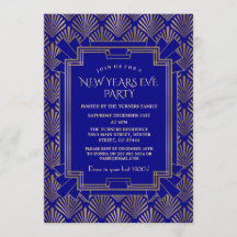 Royal Navy Blue Gold Great Gatsby Nouvel An
