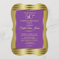 Invitation Royal Purple and Gold Birthday Party