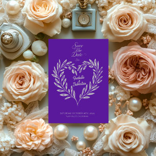 Invitation Royal Purple and Silver Enregistrer la date