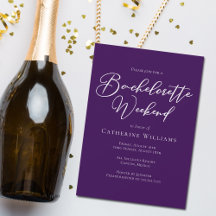 Royal Purple Bachelorette Week-end Minimaliste