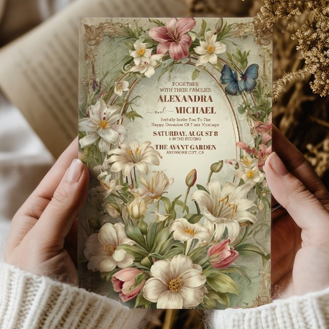 Invitation Royal Victorian Floral Ornamy Mariage (Créateur téléchargé)