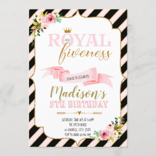 Invitation royale de fête d'anniversaire de
