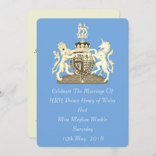 Invitation royale de mariage Posh Harry et Meghan 