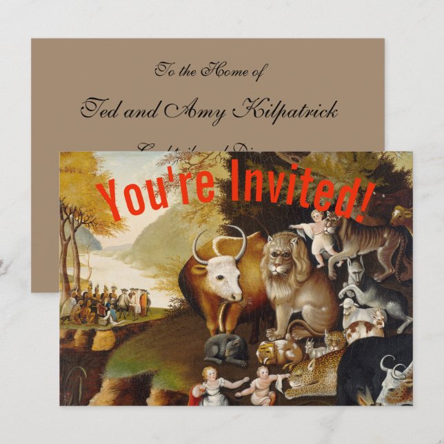 Invitation Royaume pacifique Biche animal classique (Devant / Derrière)