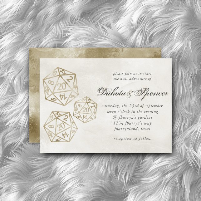 Invitation RPG Luxe | Gold Smoke Imaginaire Tabletop Gamer Di (Créateur téléchargé)