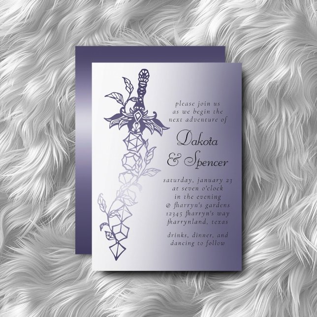 Invitation RPG Sword Luxe | Gamer PnP Tabletop Imaginaire vio (Créateur téléchargé)