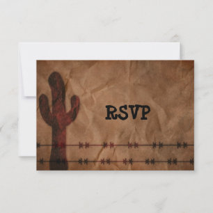Invitation RSVP à une réception de mariage Country Western