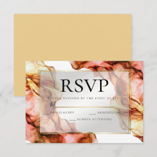 Invitation RSVP   Aquarelle Abstraite Couleurs d'automne 5