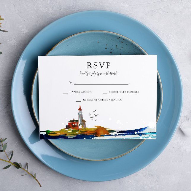 Invitation RSVP au bord de la mer (Créateur téléchargé)