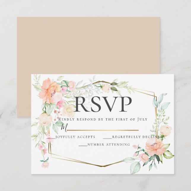 Invitation RSVP | Bouquet floral aquarelle (Devant / Derrière)