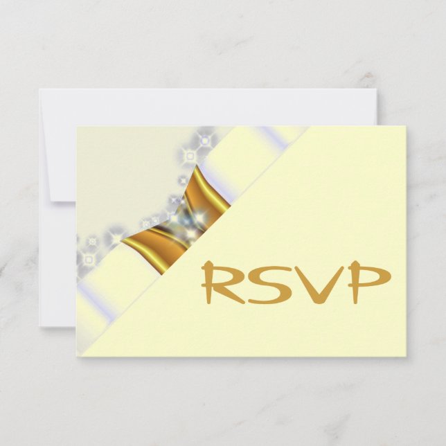 Invitation RSVP chapiteau doré (Devant)
