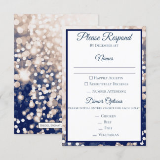 Invitation RSVP de mariage d'automne - Champagne et Nuit