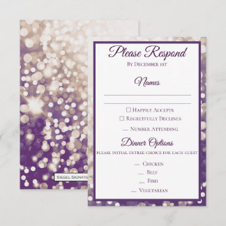 Invitation RSVP de mariage d'automne - Champagne et prune