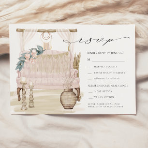 Invitation RSVP de mariage de rêve bohème sur la plage