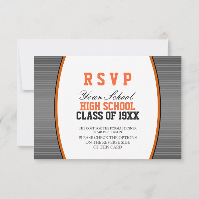 Invitation RSVP de réunion de classe personnalisable (Devant)
