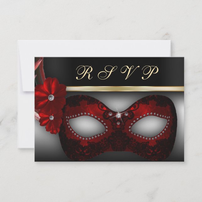 Invitation RSVP du parti Masquerade (Devant)