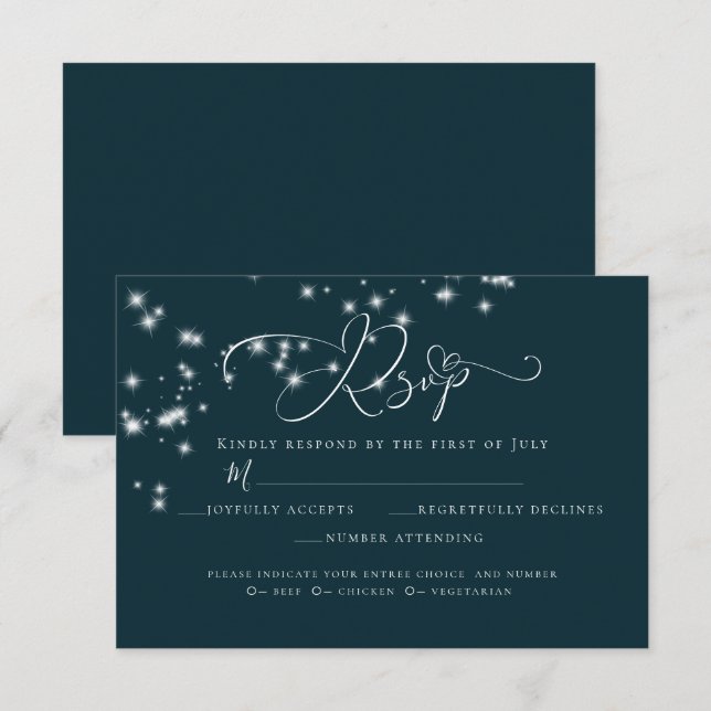 Invitation RSVP | Elégant Arbor floral de bois flotté de plag (Devant / Derrière)