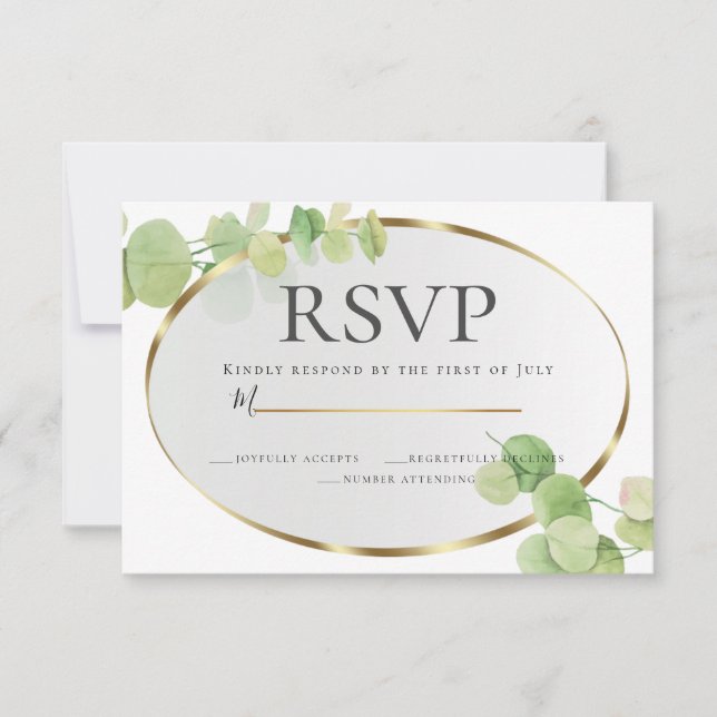 Invitation RSVP | Eucalyptus du printemps moderne (Devant)