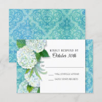 RSVP Fleurs de Mariage Hydrangeas Motif Damassé Aq