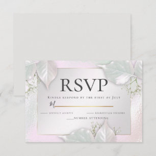 Invitation RSVP   Misty Pink Pearl Shimmer