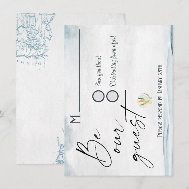 Invitation RSVP Nautique (Devant / Derrière)