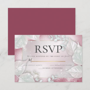 Invitation RSVP   Pale Burgundy Pearl Shimmer