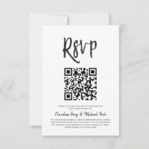 RSVP par code QR | Style de script blanc noir