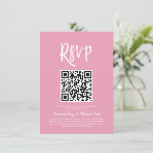 Invitation RSVP par code QR Style de script rose pâle RSVP