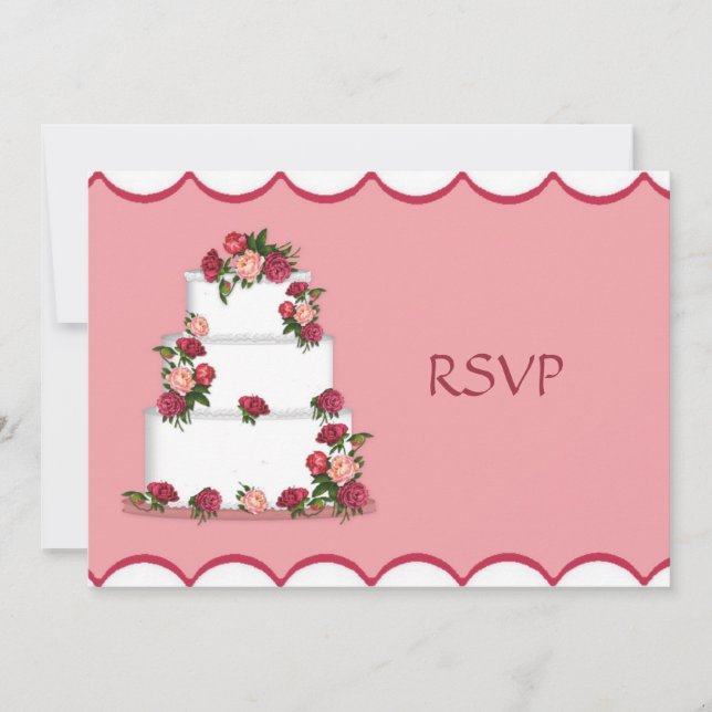 Invitation RSVP pour la réception de mariage gâteau de mariag (Devant)