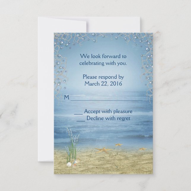 Invitation RSVP pour un mariage tropical sur la plage (Devant)