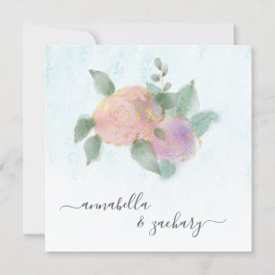 Invitation *~* RSVP + QR Damask ROSE Parties scintillant AR12