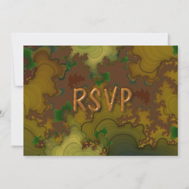 Invitation RSVP Réception Camo Fractal (Devant)