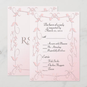 Invitation RSVP rose délicat avec arbre de choix