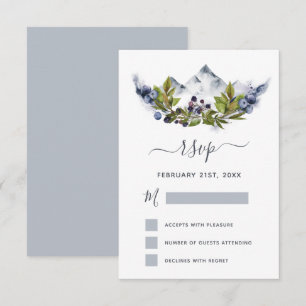 Invitation RSVP Rustic Mounts Forêt Aquarelle Moderne