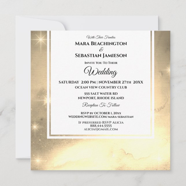 Invitation *~* RSVP Site Web Nebula Galaxy Mariage céleste (Devant)