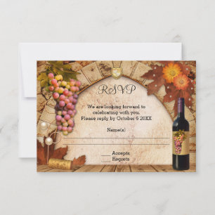 Invitation RSVP thème vin classique ou vignoble