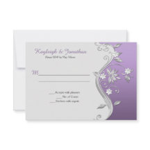 RSVP Tourbillons Fleurs Violet Lavande Argenté Orn