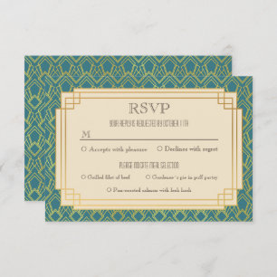 Invitation Rsvp vintage d'art déco