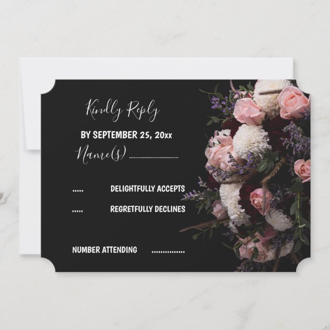 Invitation RSVP vintage foncé (Devant)